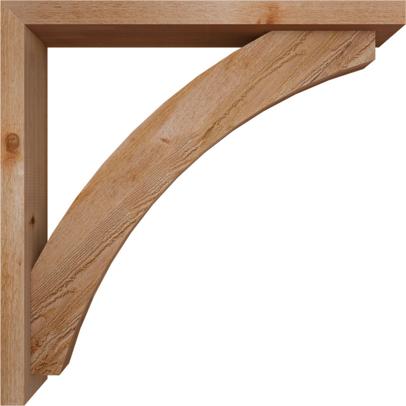Thorton Block Bracket with Offset Brace, 34 x 34, 4"W Western Red Cedar (Rough Sawn)
