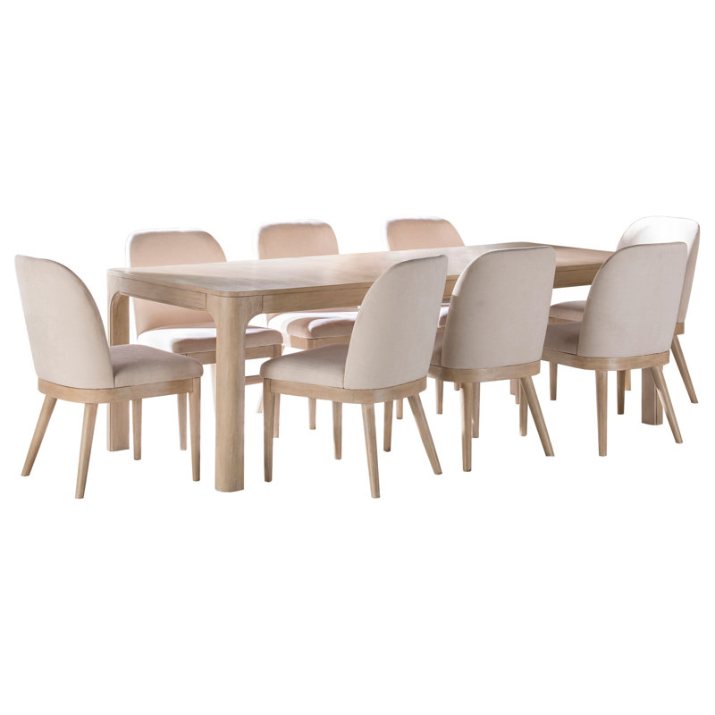 Hargus 9-Piece Extension Table Dining Set Weathered Mango, 9 Pieces: Table, 8 Chairs