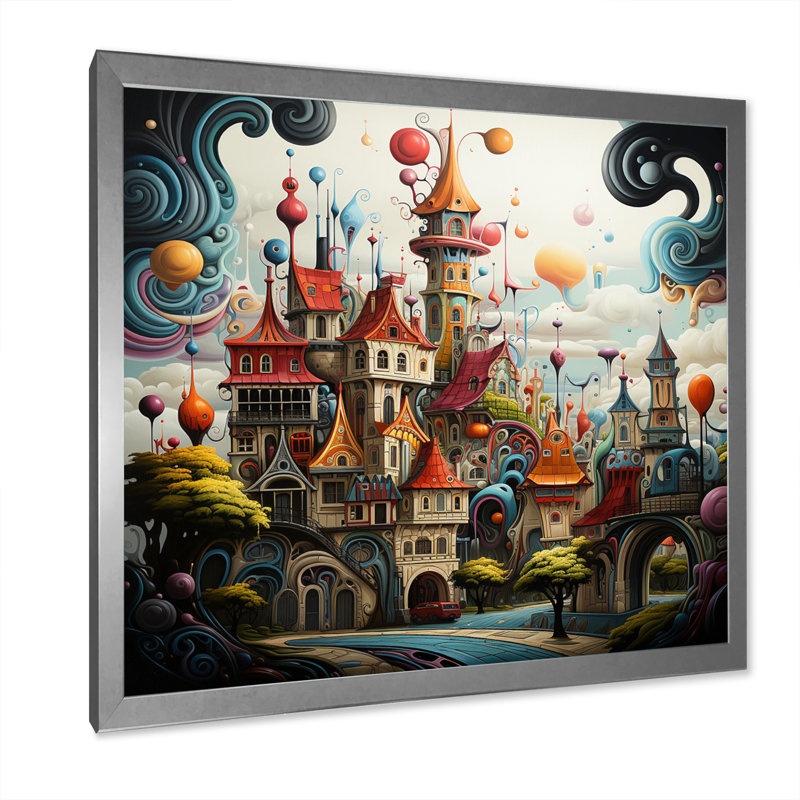 " Dreamy Castle I ", Silver Single Picture Framed, 16" H x 16" W x 1" D