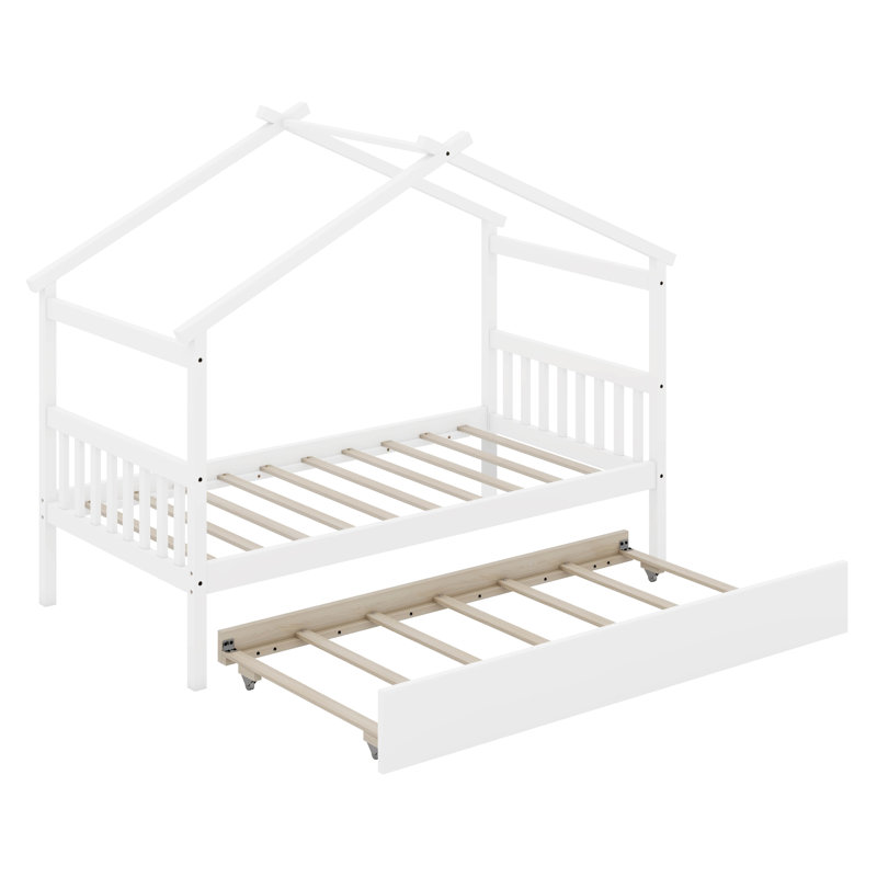 Lit gigogne en bois Annais, Simple, Blanc