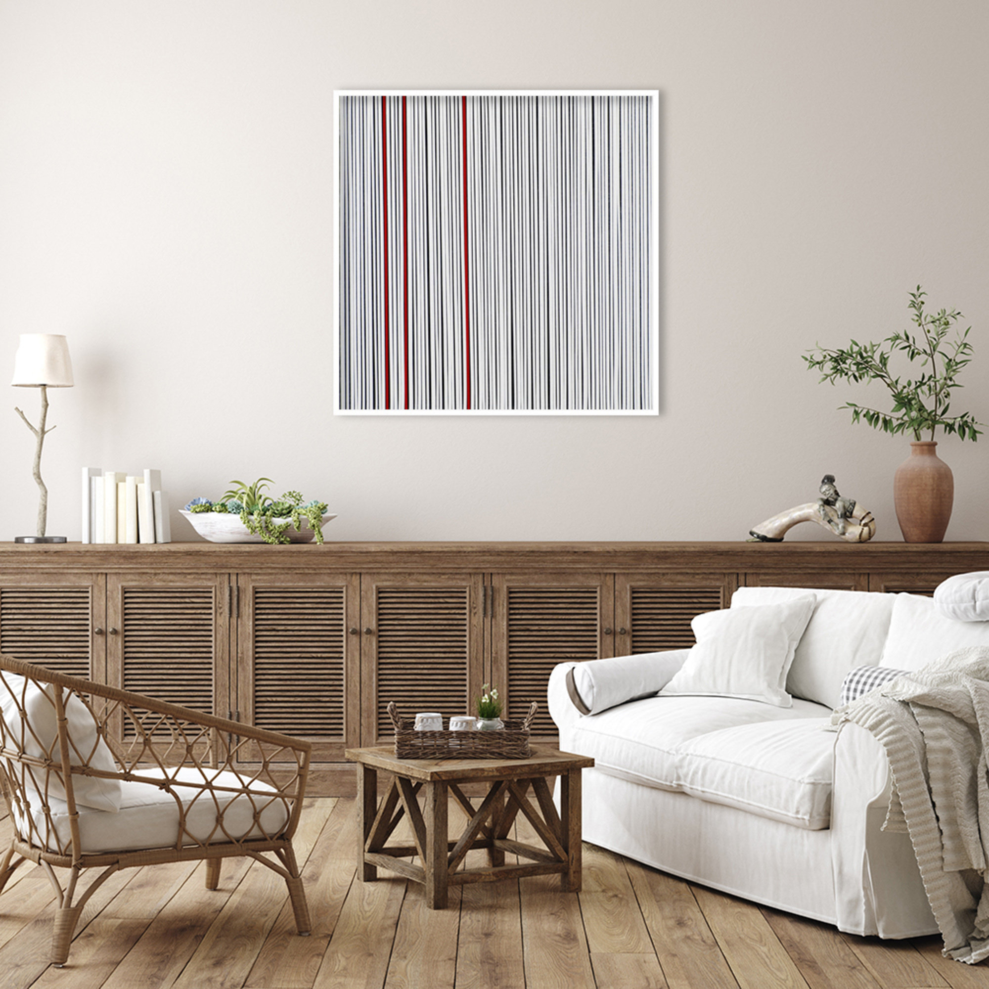 Mostly White by Alex Dunn, White, 41" H x 41" W x 1" D