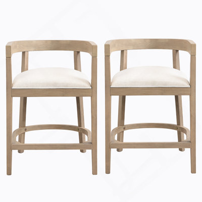 Tabouret de comptoir en hévéa (ensemble de 2)