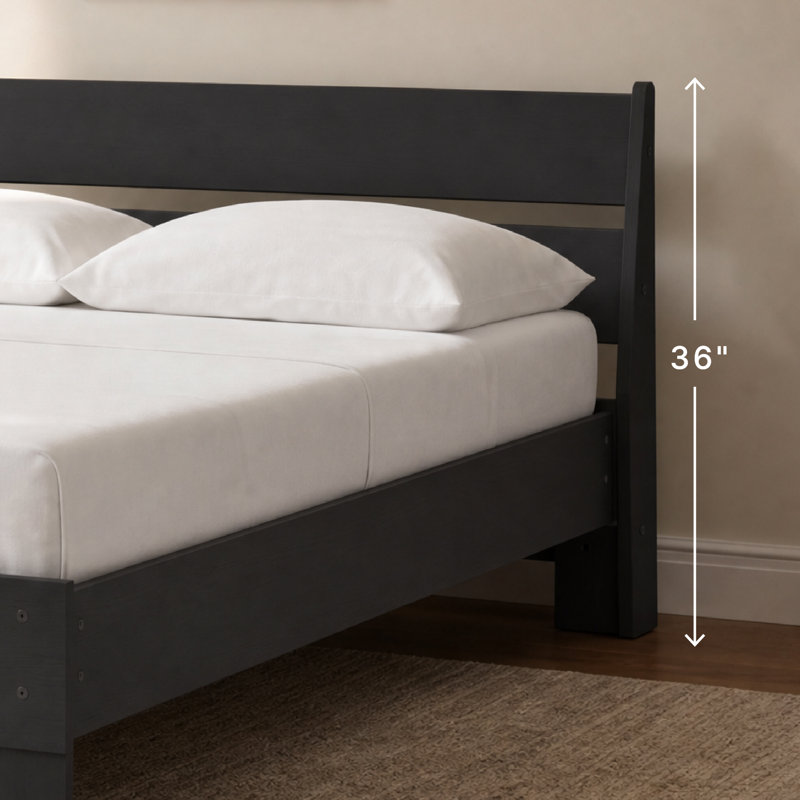 Lit plateforme double Socalle, Lit double, Noir