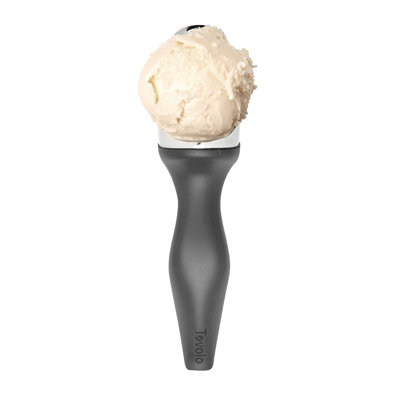 Tovolo Tilt-Up Ice Cream Scoop Heat-Retaining Chrome Zinc Alloy for Hard Ice Cream, Charcoal