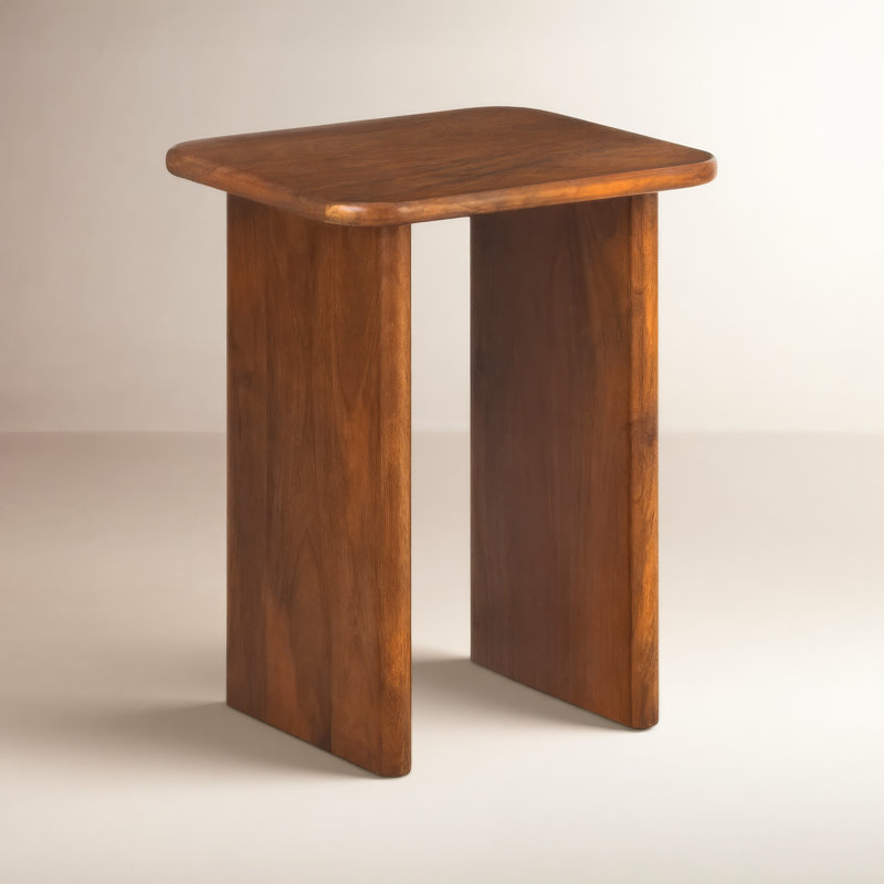 Table de bout en bois massif Folkes, Noyer