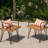 Rustic Patio Chair - 2 Chairs, Wood Seat, Iron Frame, Finish, Outdoor Furniture Seats, Frames, And Attractive For