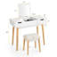 Ensemble de coiffeuse avec tabouret et miroir-1860723156