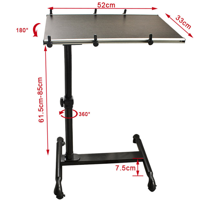 Snari 61.5cm H x 52cm W Laptop/Tablet Storage Cart with Wheels, Brown