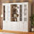 Rylay Storage Bookcase & 2 Glass Door Cabinets with 1 Open Storage &  3 Drawer-1295055750