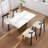 5-Piece Modern Rectangular Sintered Stone Dining Table Set With 4 Faux Leather Chairs-116240188-116240186-116240189