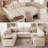 8-Seater Large Sectional Sofa Bed With Storage Lovescat, Chenille Modular Sleeper Sofa With 2 Pillows, 112" U-Shaped Convertible Couch For Large Living Room-869886245