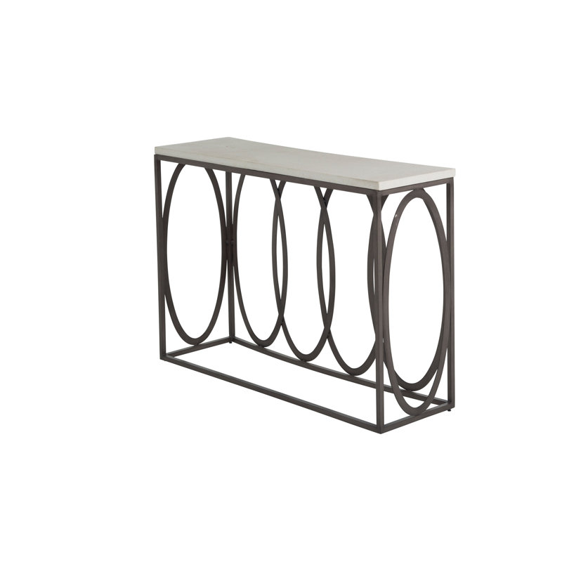 Ella Outdoor Buffet and Console Table, Charcoal/Travertine Superstone