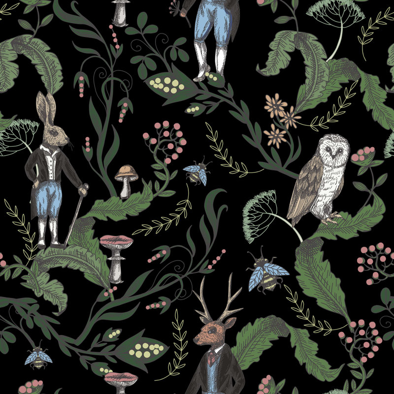 Rouleau de papier peint adhésif Barefield Woodland, L 10,42 po x l 25 po