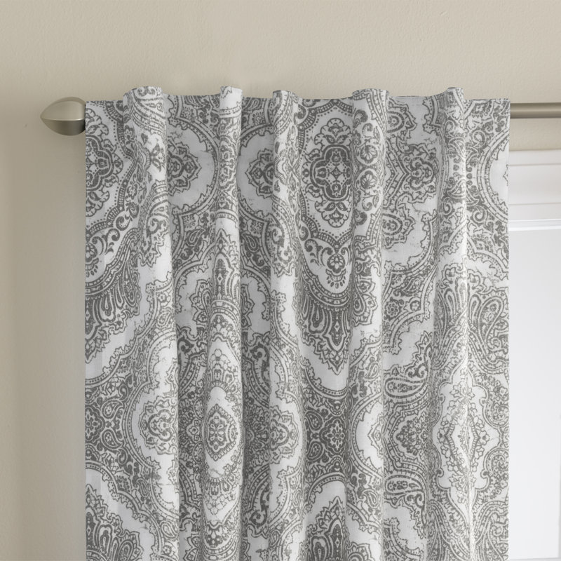 Parnell 100% Polyester Room Darkening Medalion Print Curtain Panel with  Rod Pocket Top and Hidden Back Tabs , 42" x 95"