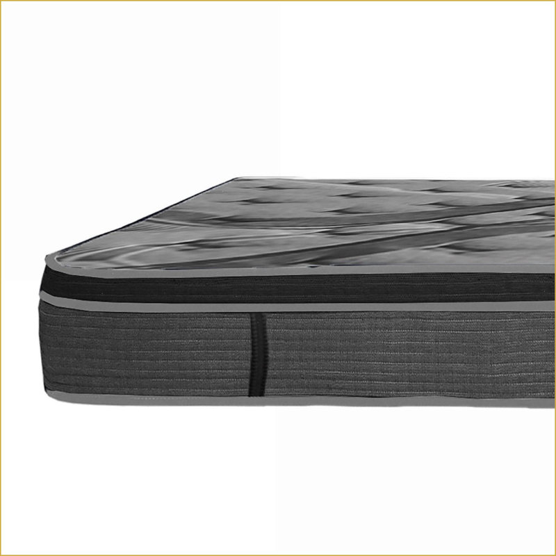 Matelas, matelas à ressorts ensachés en mousse à mémoire de forme pleine grandeur 14 po Euro | Gris foncé | Polyester