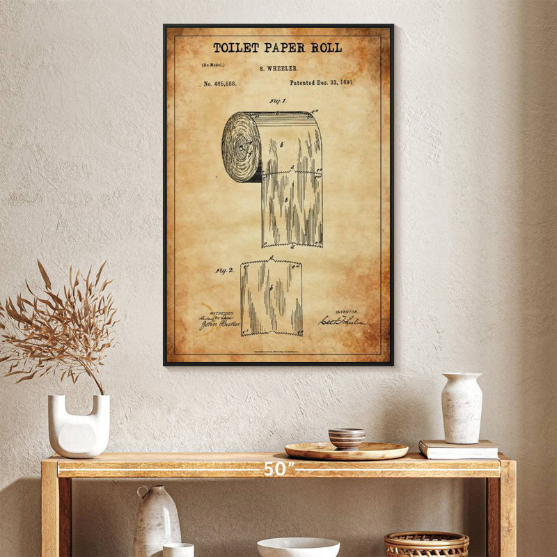 Rouleau de papier hygiénique breveté, Cadre flottant noir, 27 po x 40 po