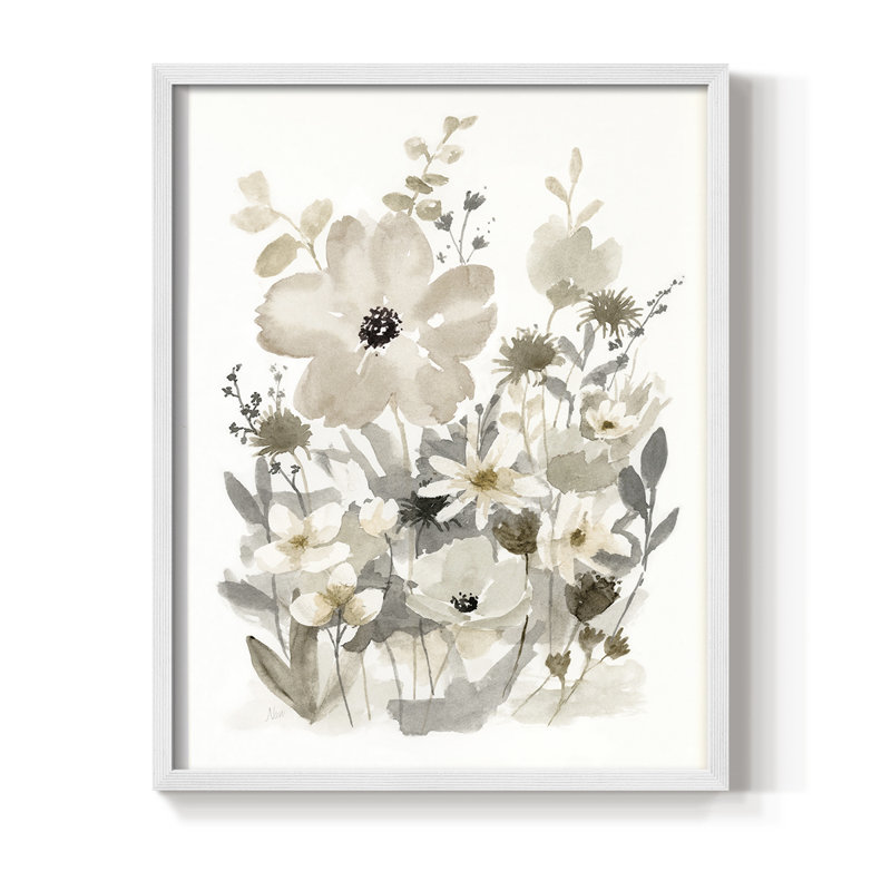 «Neutral Nature I», reproduction encadrée - bois massif, Blanc, H 14 po x l 11 po