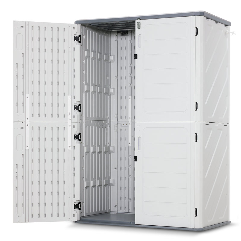 Armoire de rangement extérieure imperméable 4,3 x 2,5 pi, 74.8"H x 51.2"W x 29.5"D