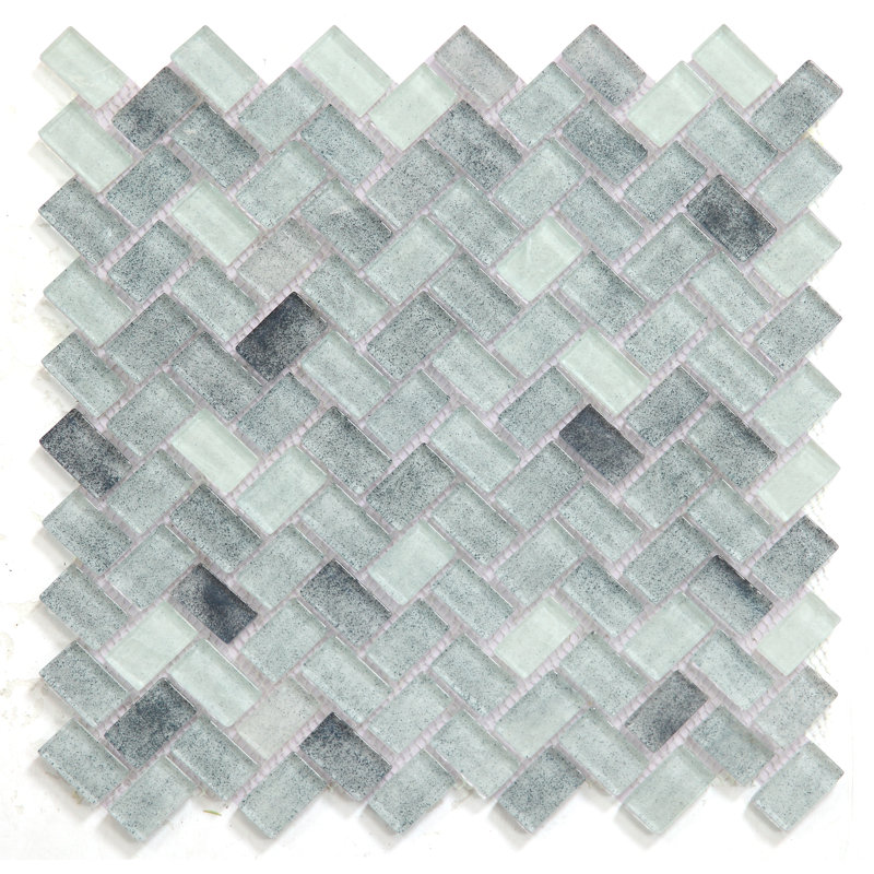 Carreau de mosaïque en verre 12 po x 12 po Seal Grey