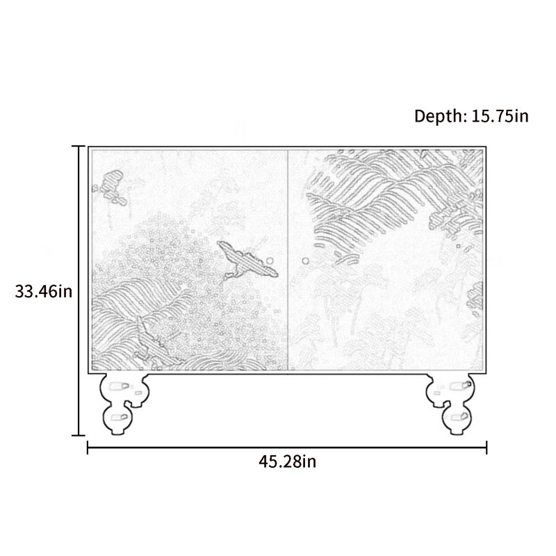 Modern Double-Door Accent Cabinet Sideboard