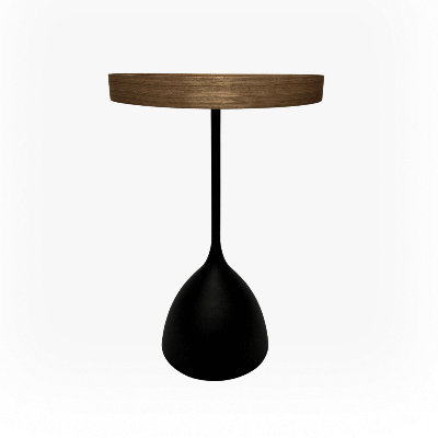 Modern and Stylish Citlalli Contemporary Versatile Round 15.74" Tray Top Pedestal Round End Table