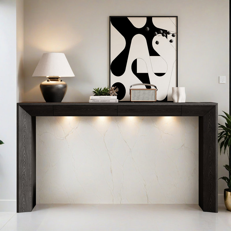 Table d'appoint 60,02 "pour le couloir, Noir