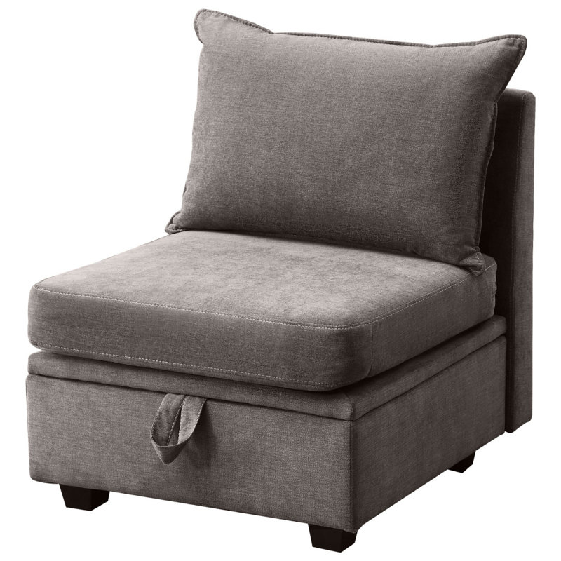 Canapé convertible 1 place avec rangement Aureja, Gris