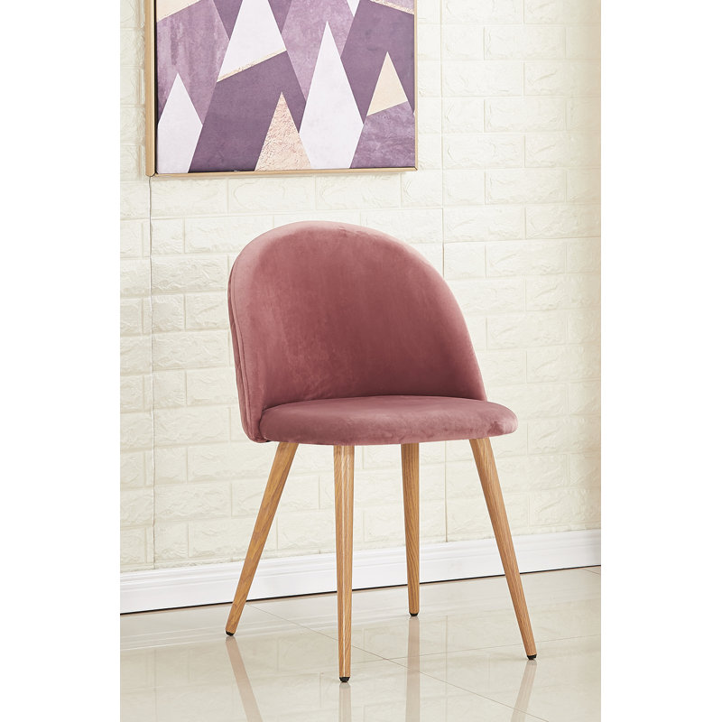Assael Velvet Upholstered Side Chair, Pink