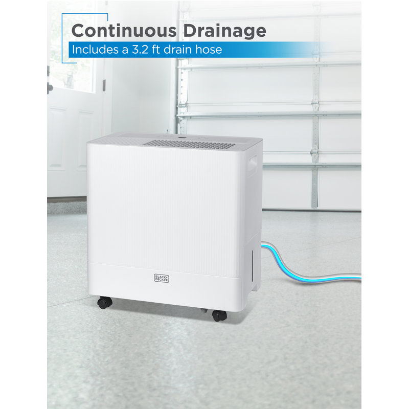 BLACK+DECKER 50-Pint Portable Dehumidifier, BDM50WCDA, White