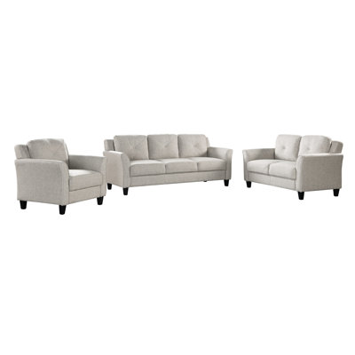 Lourdez 33.9" Curved Arm Tufted Back Armchair