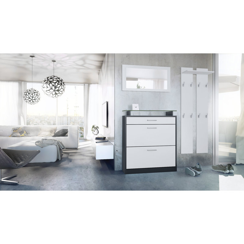 Mcclinton Hall Tree with Shoe Storage, White Matt