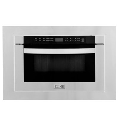 ZLINE 24 in. 1.2 cu. ft. Stainless Steel Built-in Microwave Drawer with 30 in. Trim Kit (MWD-TK-30)