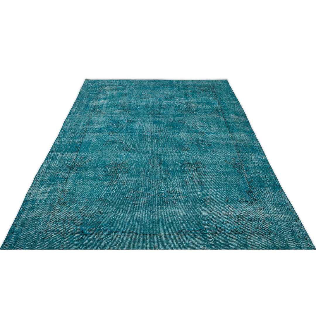 Atina Turquoise Vintage Wool Handmade Area Rug
