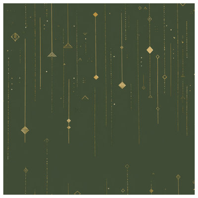 Green Gold Lines Quilted Bedspread All Sizes