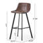  Ensemble de 2 tabourets de bar en similicuir, design industriel moderne avec pieds en métal, siège confortable de style selle, parfait pour la cuisine ou le bar, brun