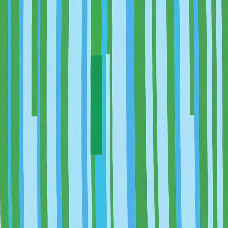 Rideaux de douche extra longs à rayures verticales, L 70 po x H 84 po, Vert moyen / bleu clair