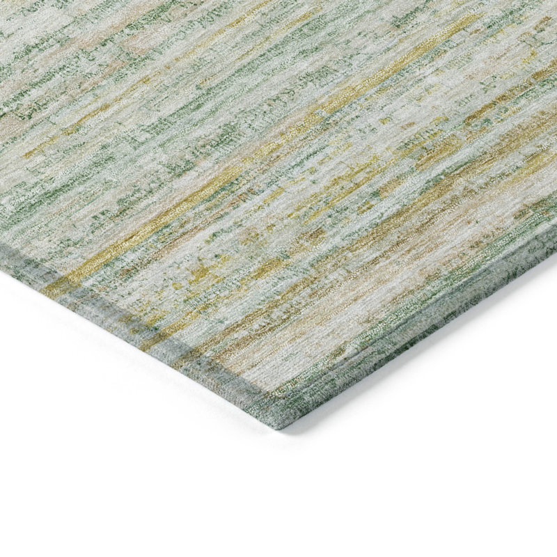 Machine Washable Indoor/Outdoor Claudian ACN1239 Mint Rug