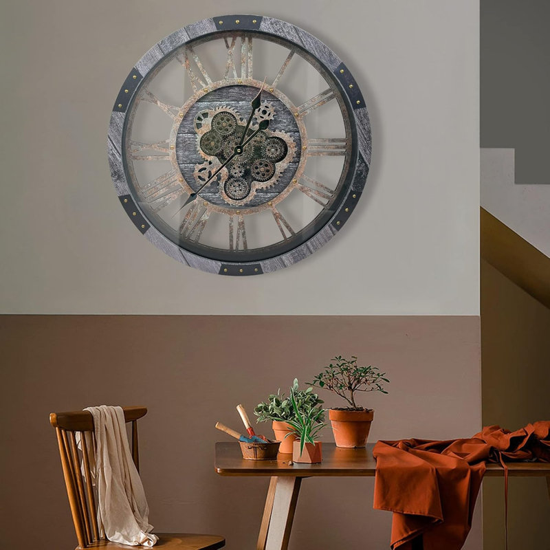 Large Wall Clock Drives Gears