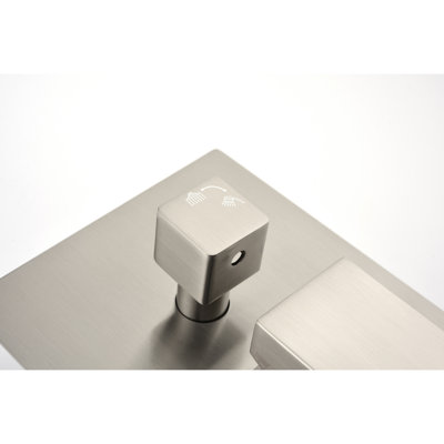 - Balanced Solid Brass Shower Diverter Valve With 2 Entrances And Thermal Feature, Rough In Replacement Outlet Mixer Adjustable Limit , 1/2 Connection For Safer