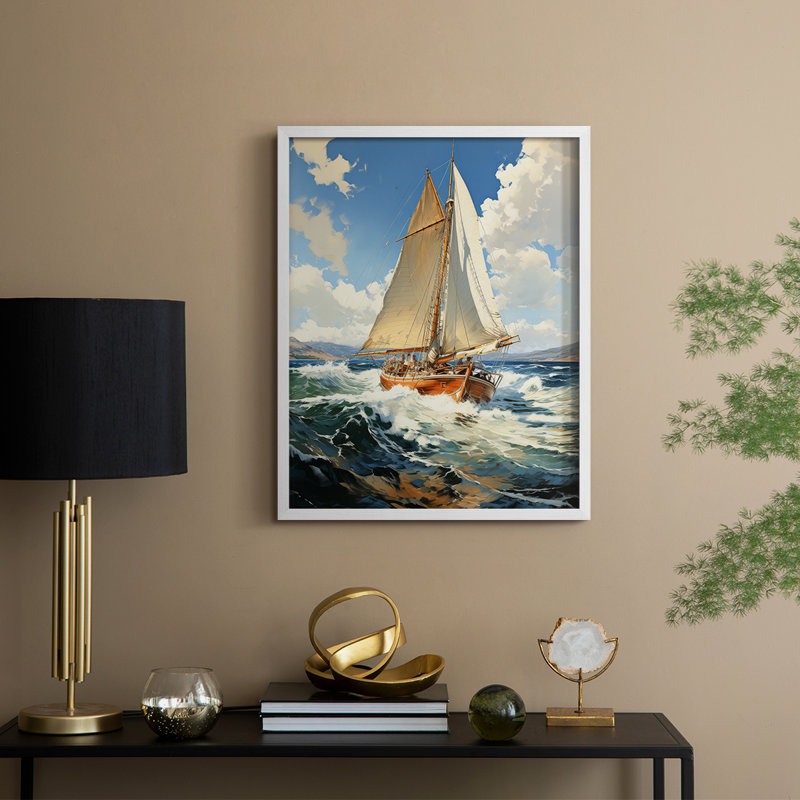 NAUTICAL Series CCCCXXV - Impression encadrée de qualité supérieure - Prêt à être accroché - Aucun clou requis