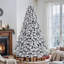 Arbre de Noël artificiel épinette enneigé, lumières incandescentes blanc chaud, support pliable, arbre de Noël enneigé -347488164