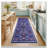Runner Rug 2.6X8 Blue, Floral Non-Slip Washable Ultra-Thin Soft Indoor Carpet, Stain Resistant Rug For Hallway Entryway Kitchen Laundry Bathroom Dorm-16880973