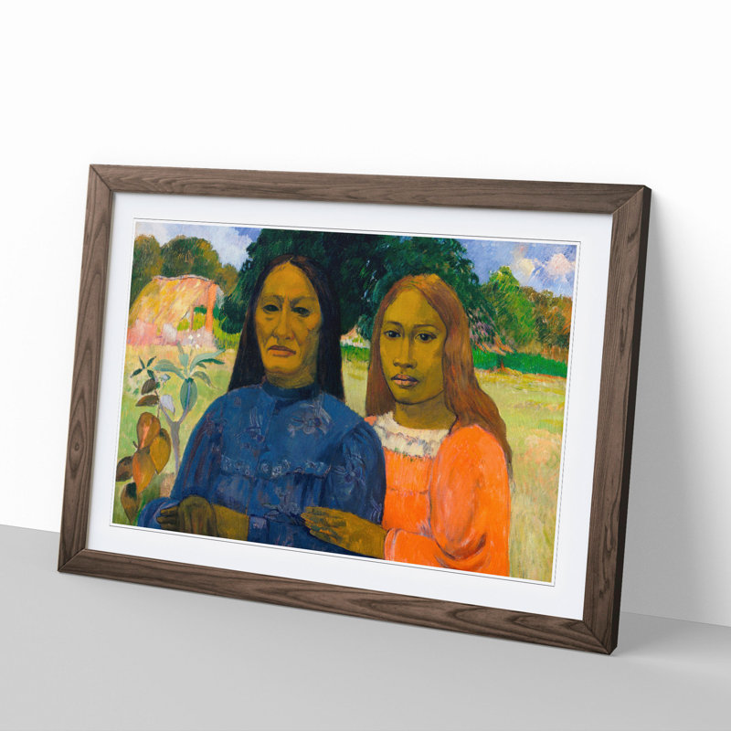 Two Women by Paul Gauguin - Framed Print, Walnut Framed, 36cm H x 48cm W x 2cm D