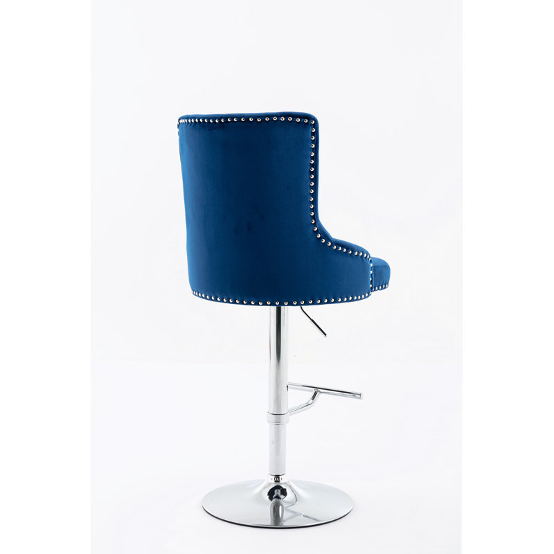Tabouret pivotant à hauteur réglable Kaceion, Bleu