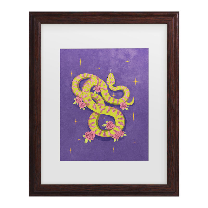 «Raissa Oltmanns Snake Matted», art encadré, H 13,75 po x l 16,75 po, Walnut Framed