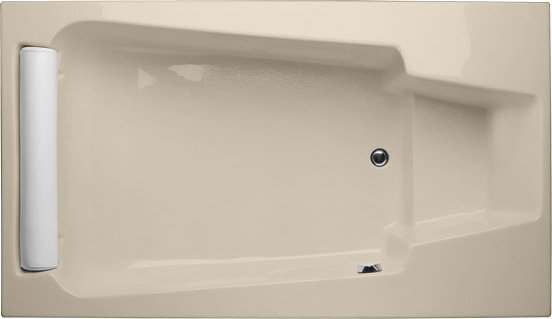 Premier 72'' x 36'' Soaking Acrylic Bathtub, Almond, Polished Chrome
