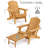 Oversized Outdoor Wooden Folding Adirondack Chairs with Retractable Ottoman-1849783039
