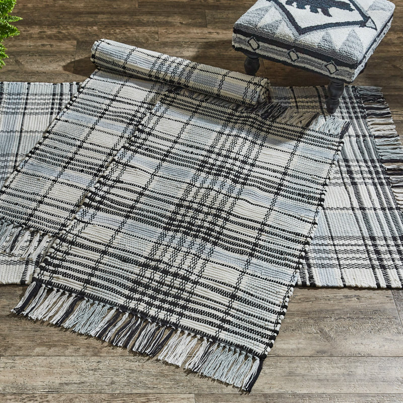 Cotton Plaid Indoor Rug, Rectangle 2' x 3'