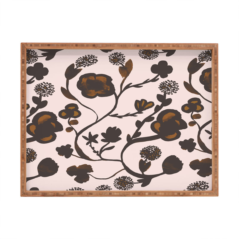 Plateau pour repose-pieds / table basse Klaz Floral II, H 1,75 po x l 14 po x P 18 po