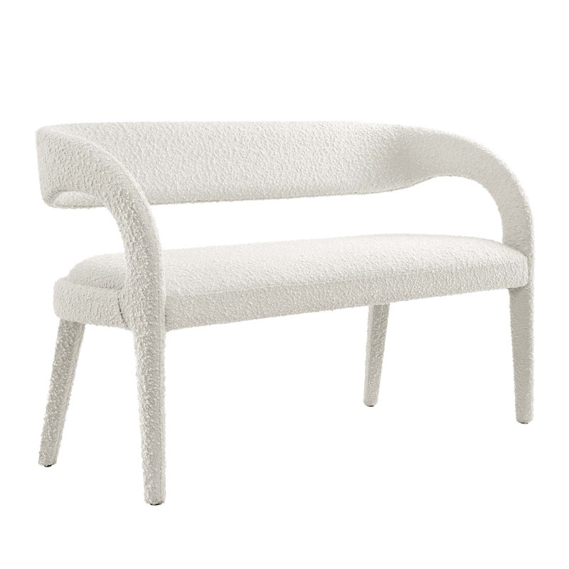 Modway Pinnacle Boucle Fabric Accent Bench, Ivory
